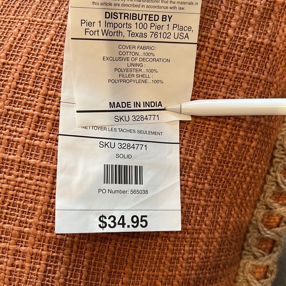 Pier 1 Pillows (two) Deep Salmon Color 20x20 - Picture 12 of 12